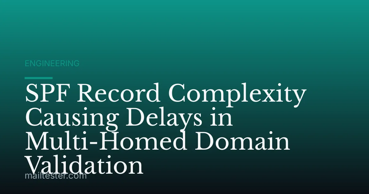 SPF Record Complexity Causing Delays in Multi-Homed Domain Validation