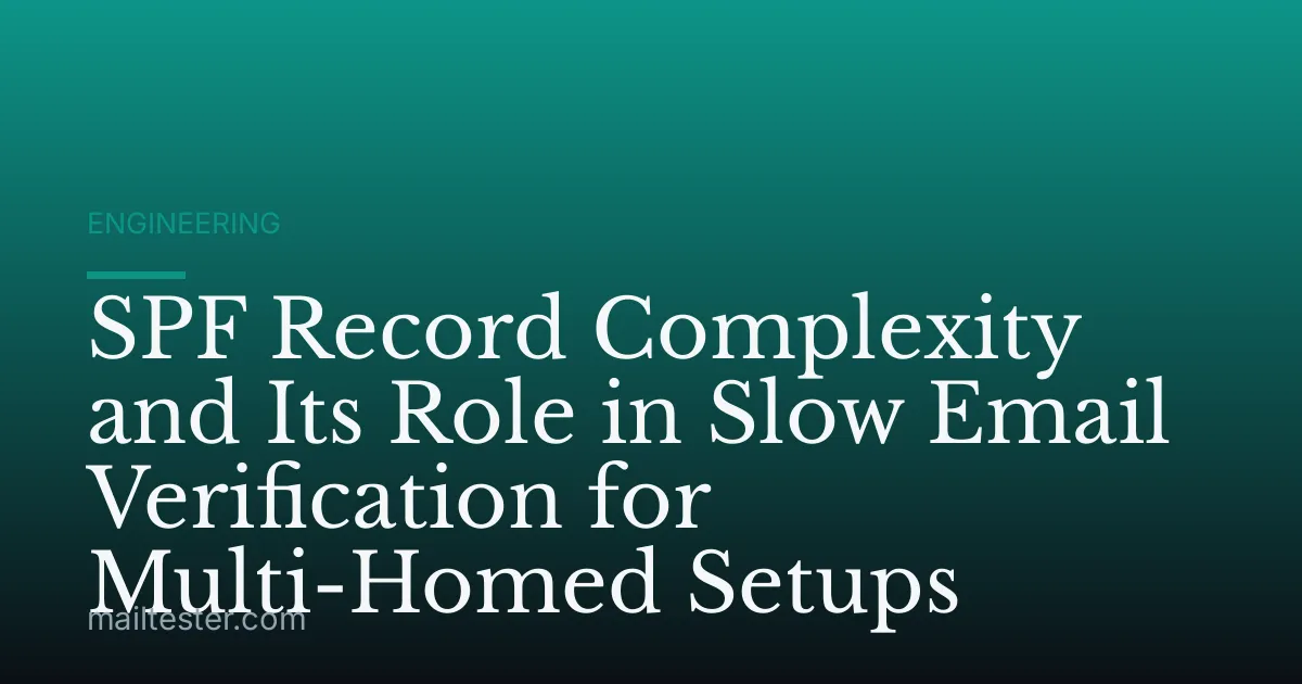 SPF Record Complexity and Its Role in Slow Email Verification for Multi-Homed Setups