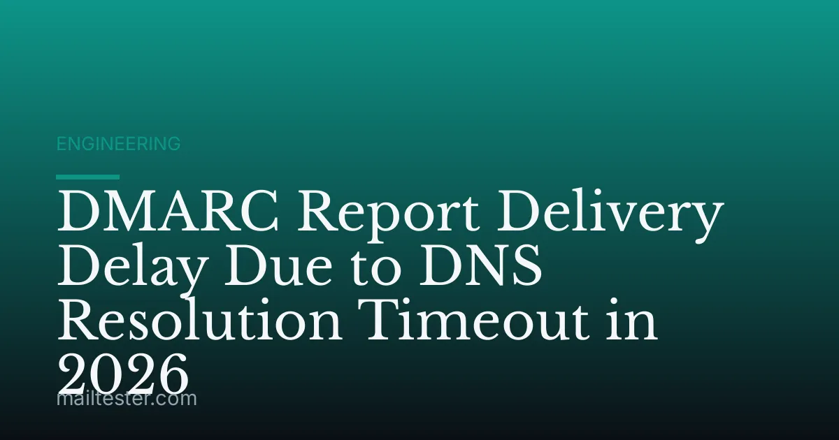 DMARC Report Delivery Delay Due to DNS Resolution Timeout in 2026
