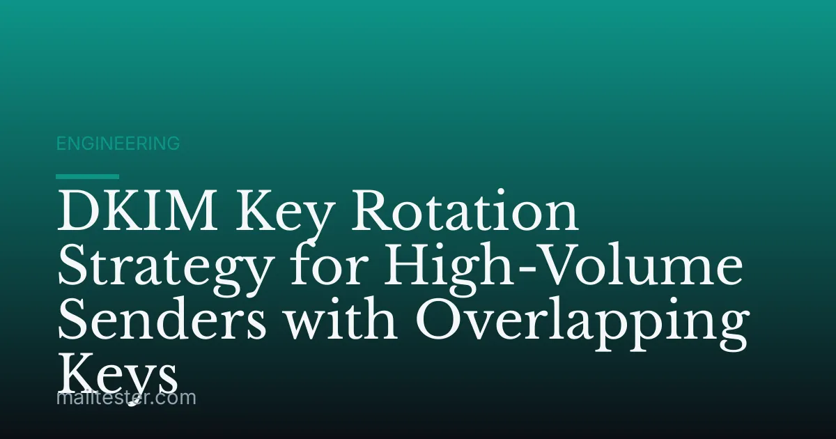 DKIM Key Rotation Strategy for High-Volume Senders with Overlapping Keys