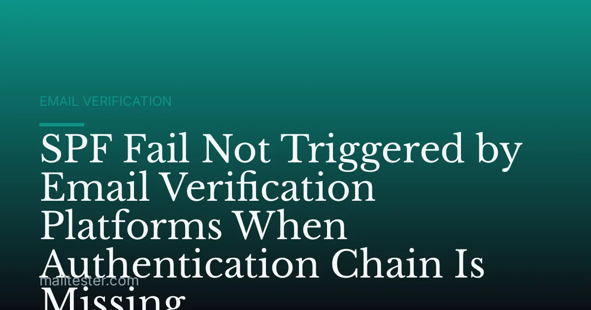 SPF Fail Not Triggered by Email Verification Platforms When Authentication Chain Is Missing