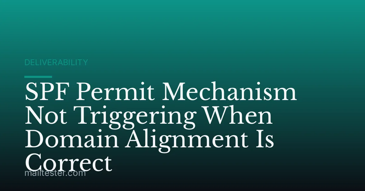 SPF Permit Mechanism Not Triggering When Domain Alignment Is Correct