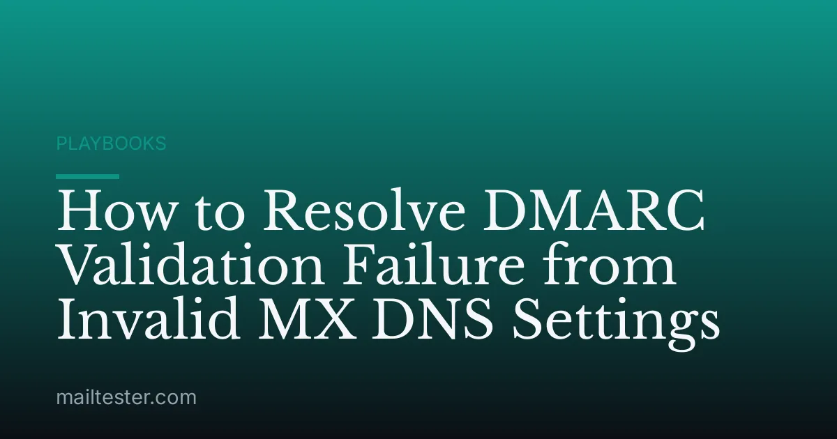 How to Resolve DMARC Validation Failure from Invalid MX DNS Settings