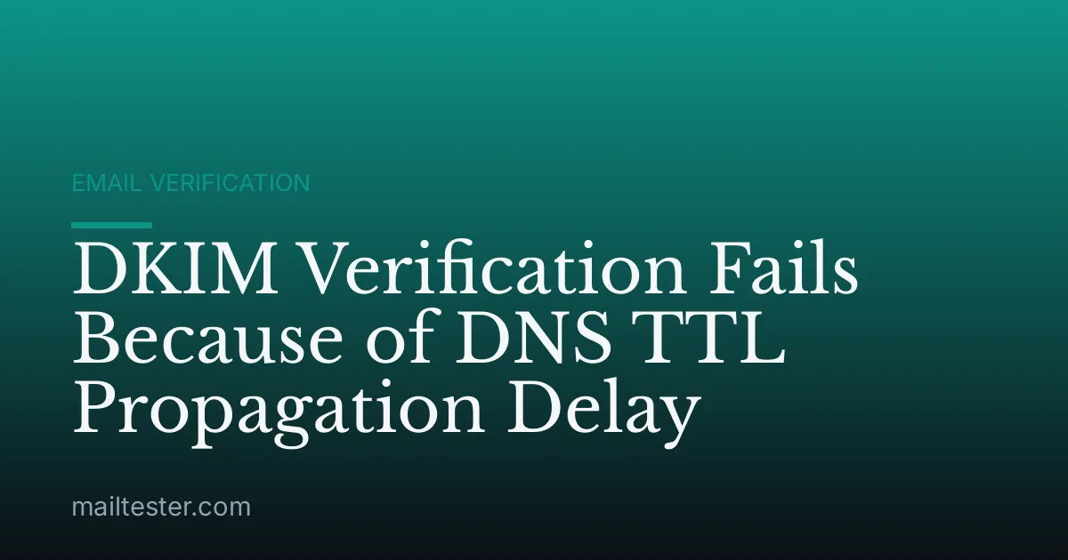 DKIM Verification Fails Because of DNS TTL Propagation Delay