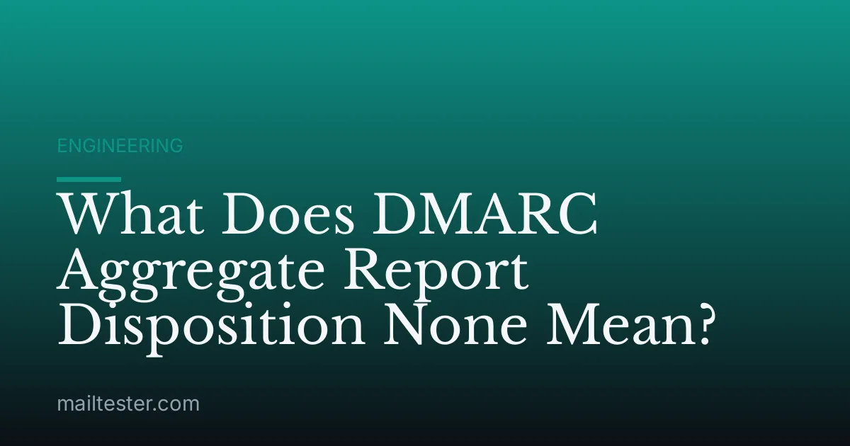 What Does DMARC Aggregate Report Disposition None Mean?
