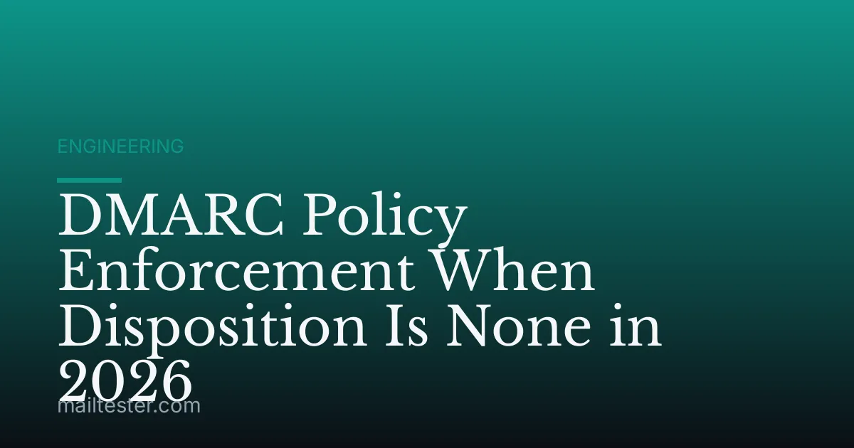 DMARC Policy Enforcement When Disposition Is None in 2026