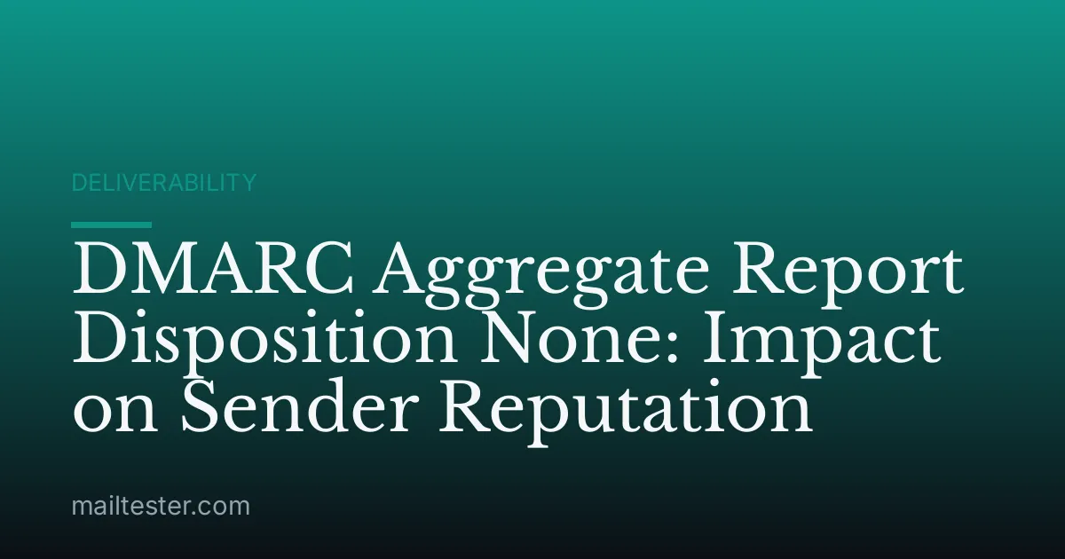 DMARC Aggregate Report Disposition None: Impact on Sender Reputation