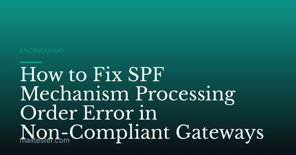How to Fix SPF Mechanism Processing Order Error in Non-Compliant Gateways