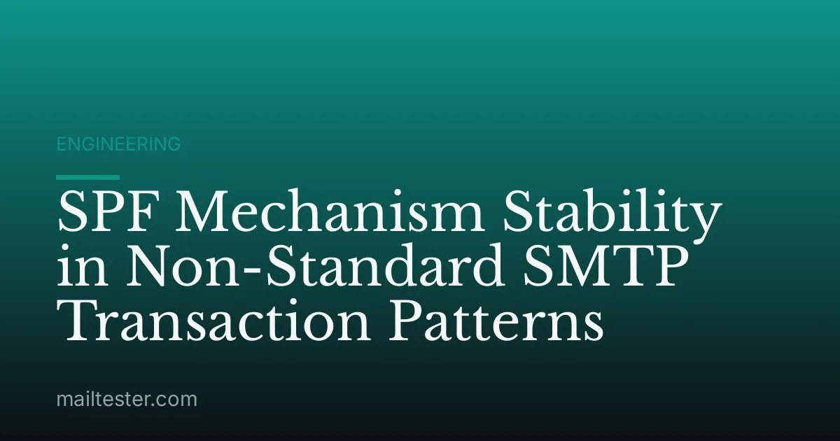 SPF Mechanism Stability in Non-Standard SMTP Transaction Patterns