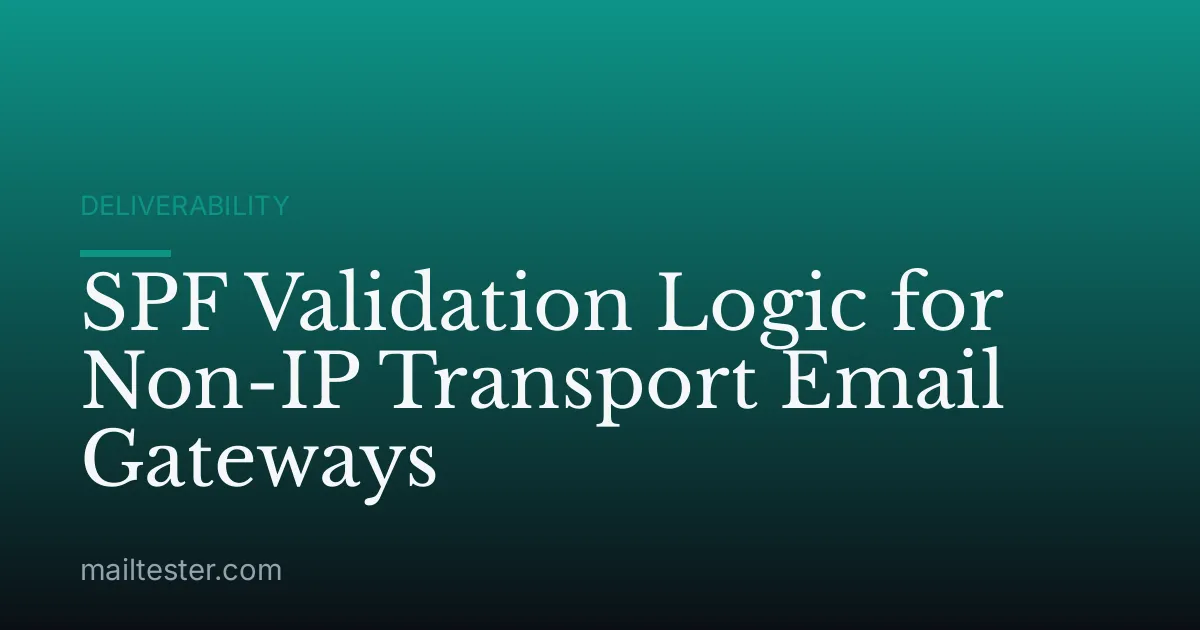SPF Validation Logic for Non-IP Transport Email Gateways