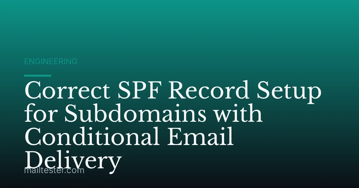 Correct SPF Record Setup for Subdomains with Conditional Email Delivery