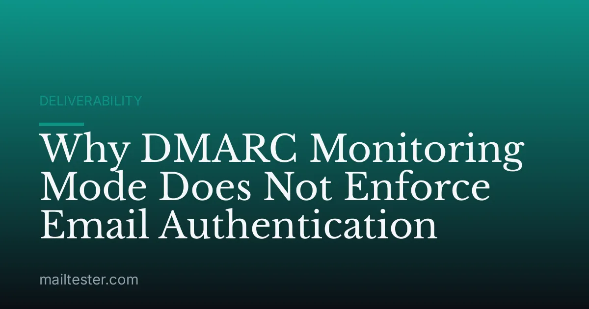 Why DMARC Monitoring Mode Does Not Enforce Email Authentication