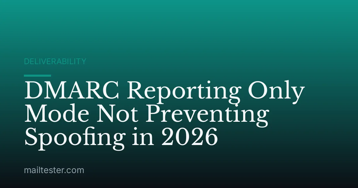 DMARC Reporting Only Mode Not Preventing Spoofing in 2026