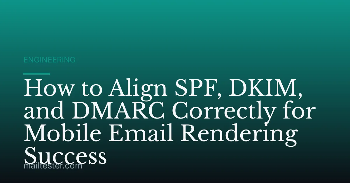 How to Align SPF, DKIM, and DMARC Correctly for Mobile Email Rendering Success