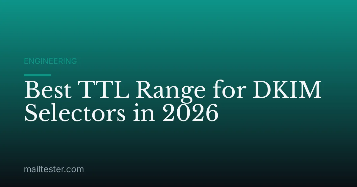 Best TTL Range for DKIM Selectors in 2026