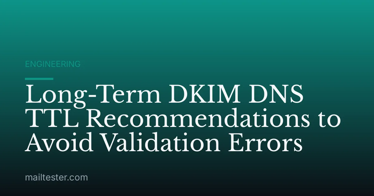 Long-Term DKIM DNS TTL Recommendations to Avoid Validation Errors