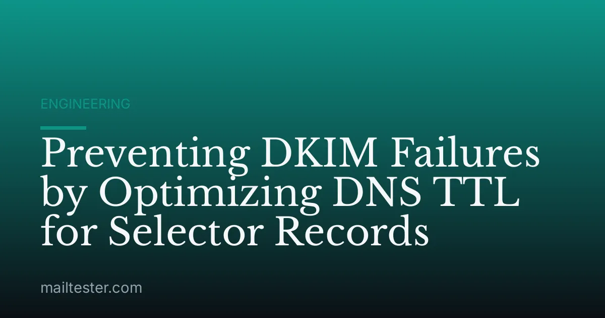 Preventing DKIM Failures by Optimizing DNS TTL for Selector Records