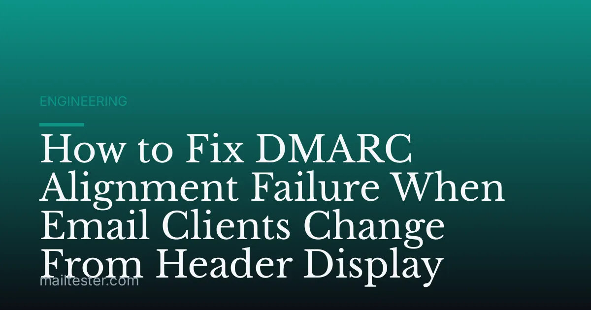 How to Fix DMARC Alignment Failure When Email Clients Change From Header Display