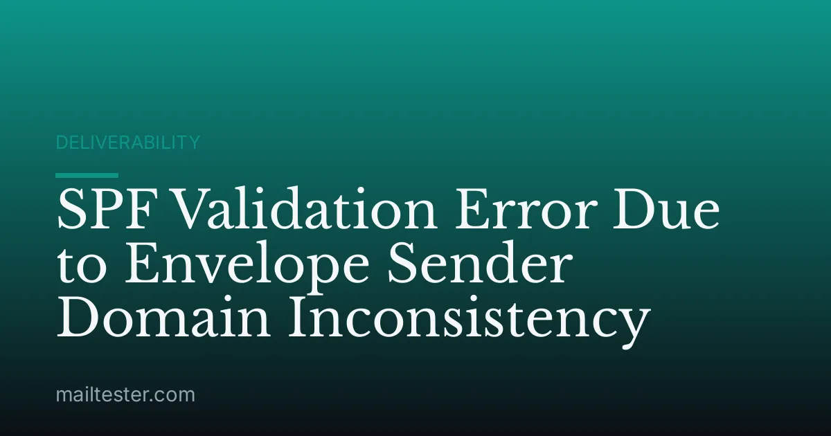 SPF Validation Error Due to Envelope Sender Domain Inconsistency