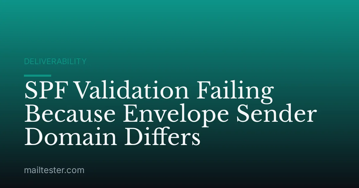 SPF Validation Failing Because Envelope Sender Domain Differs