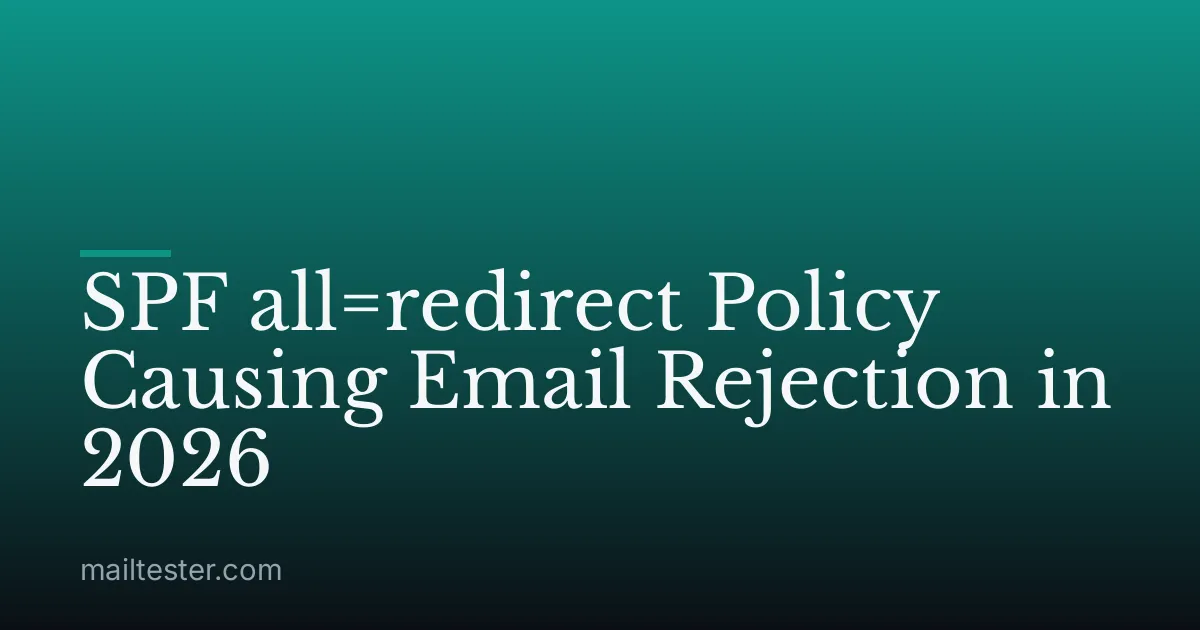 SPF all=redirect Policy Causing Email Rejection in 2026