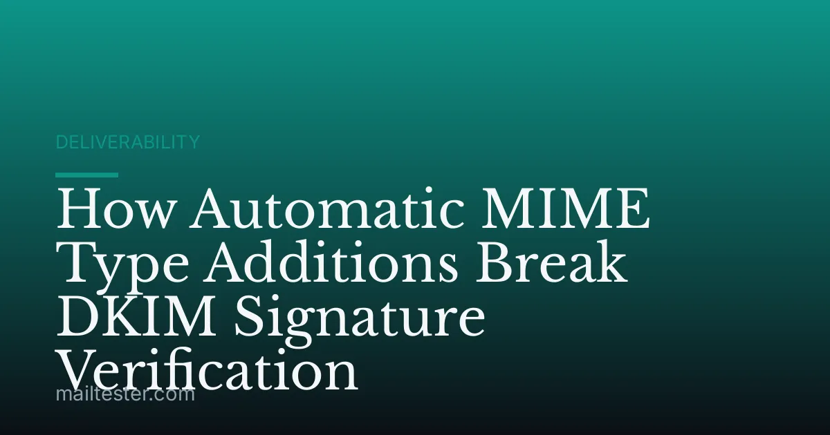 How Automatic MIME Type Additions Break DKIM Signature Verification