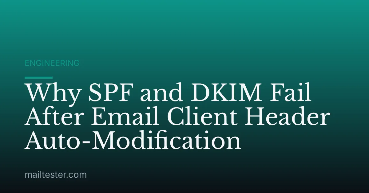 Why SPF and DKIM Fail After Email Client Header Auto-Modification