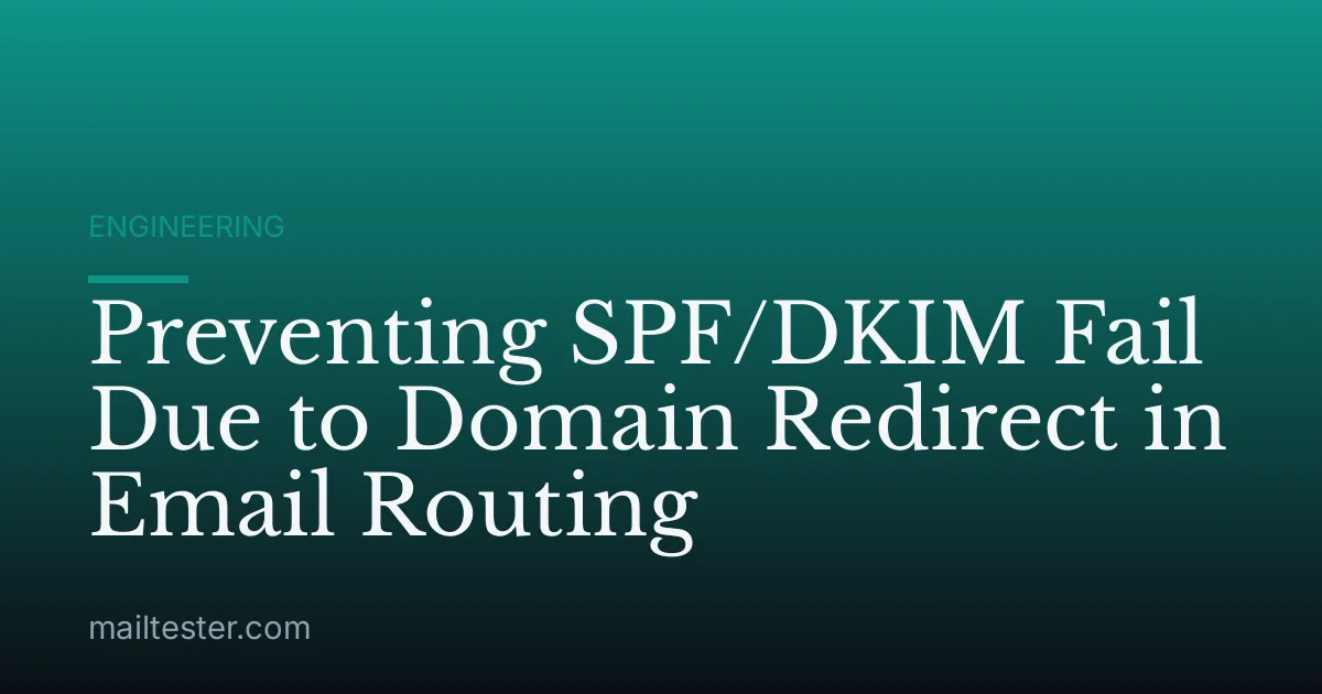 Preventing SPF/DKIM Fail Due to Domain Redirect in Email Routing