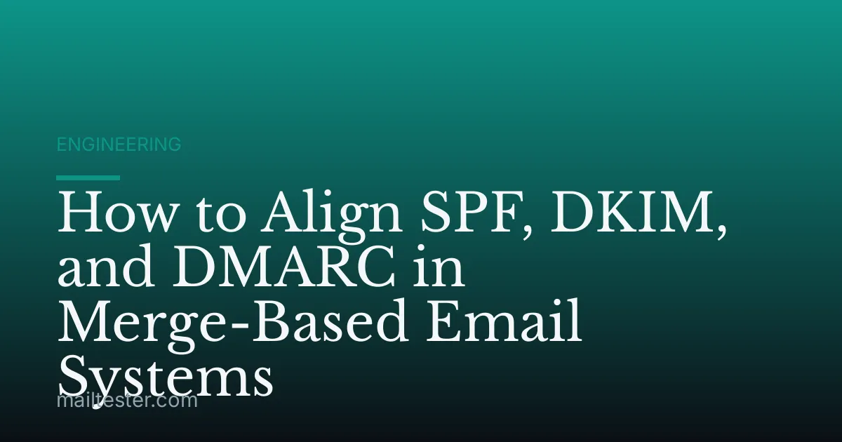 How to Align SPF, DKIM, and DMARC in Merge-Based Email Systems