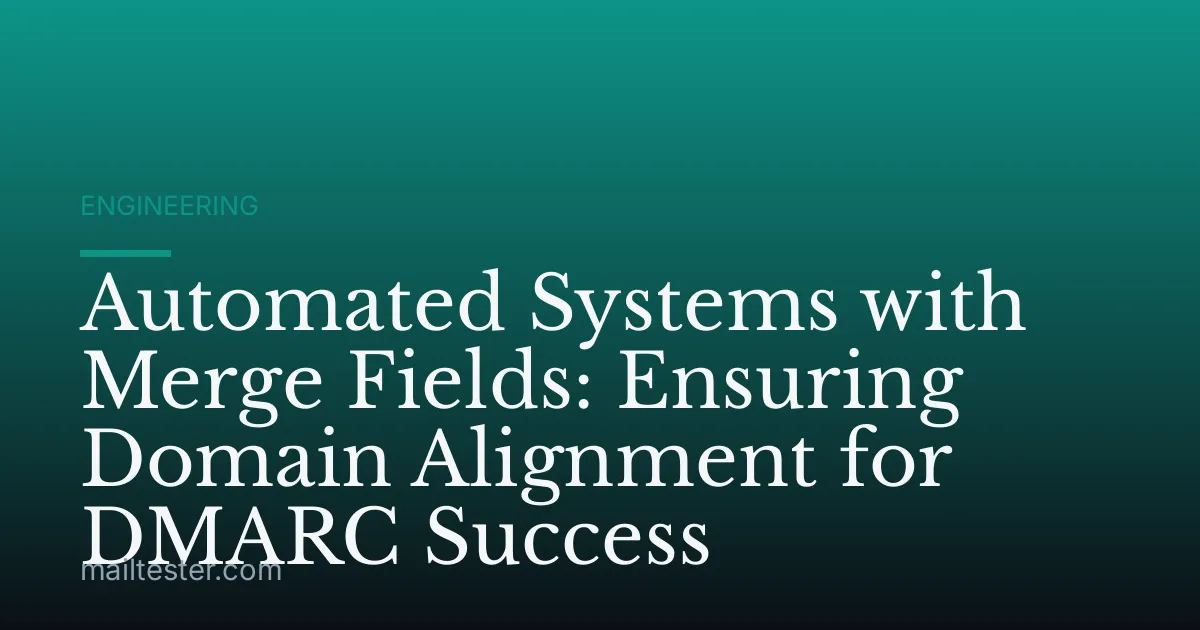 Automated Systems with Merge Fields: Ensuring Domain Alignment for DMARC Success