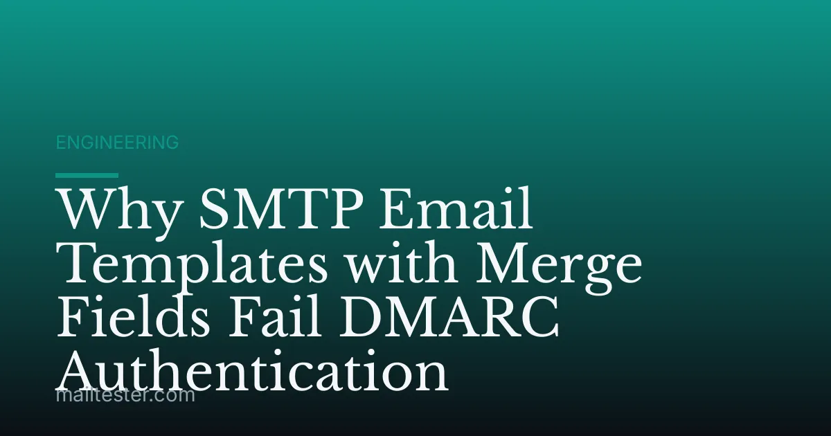 Why SMTP Email Templates with Merge Fields Fail DMARC Authentication