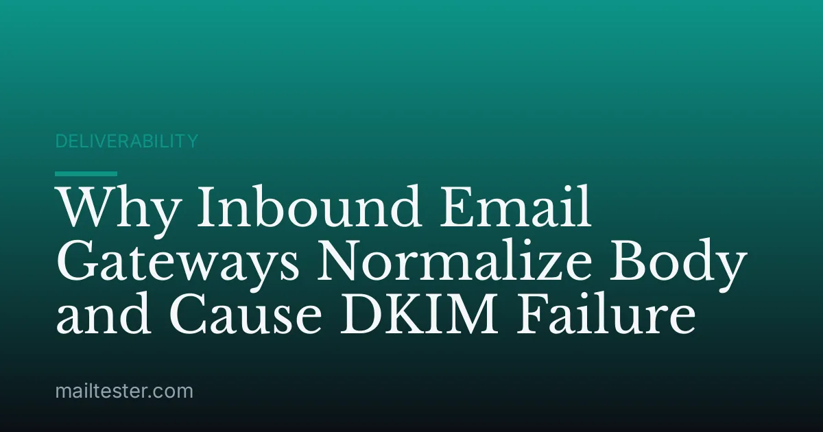 Why Inbound Email Gateways Normalize Body and Cause DKIM Failure