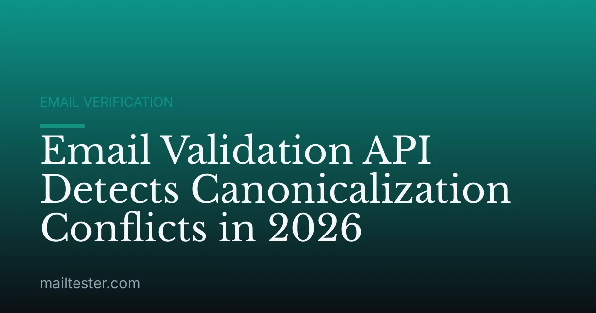 Email Validation API Detects Canonicalization Conflicts in 2026