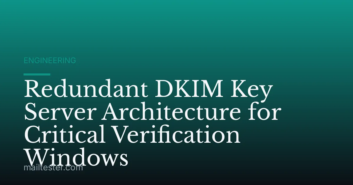 Redundant DKIM Key Server Architecture for Critical Verification Windows