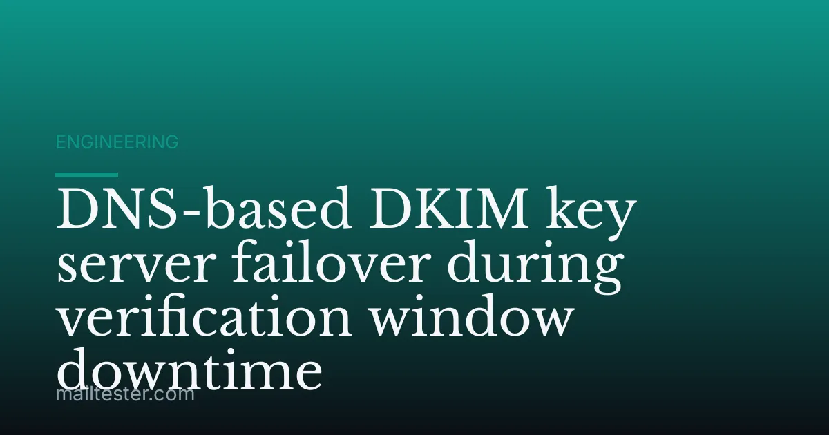 DNS-based DKIM key server failover during verification window downtime