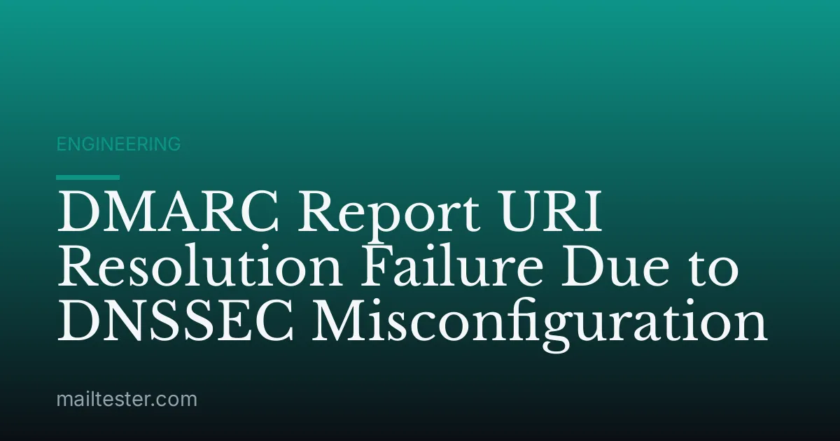 DMARC Report URI Resolution Failure Due to DNSSEC Misconfiguration