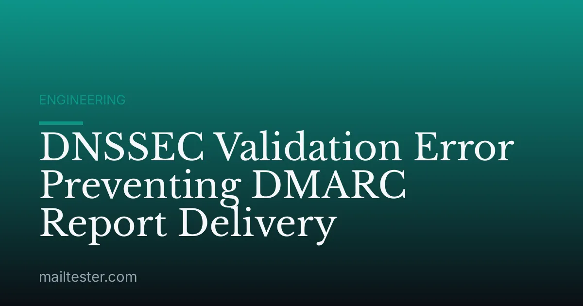 DNSSEC Validation Error Preventing DMARC Report Delivery
