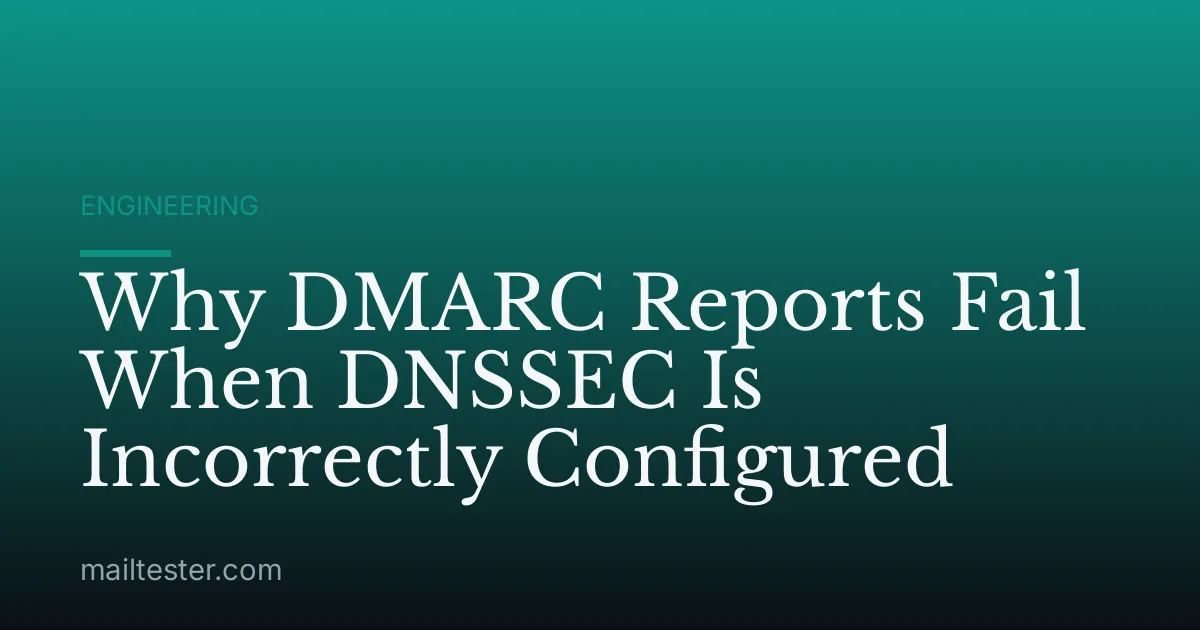 Why DMARC Reports Fail When DNSSEC Is Incorrectly Configured