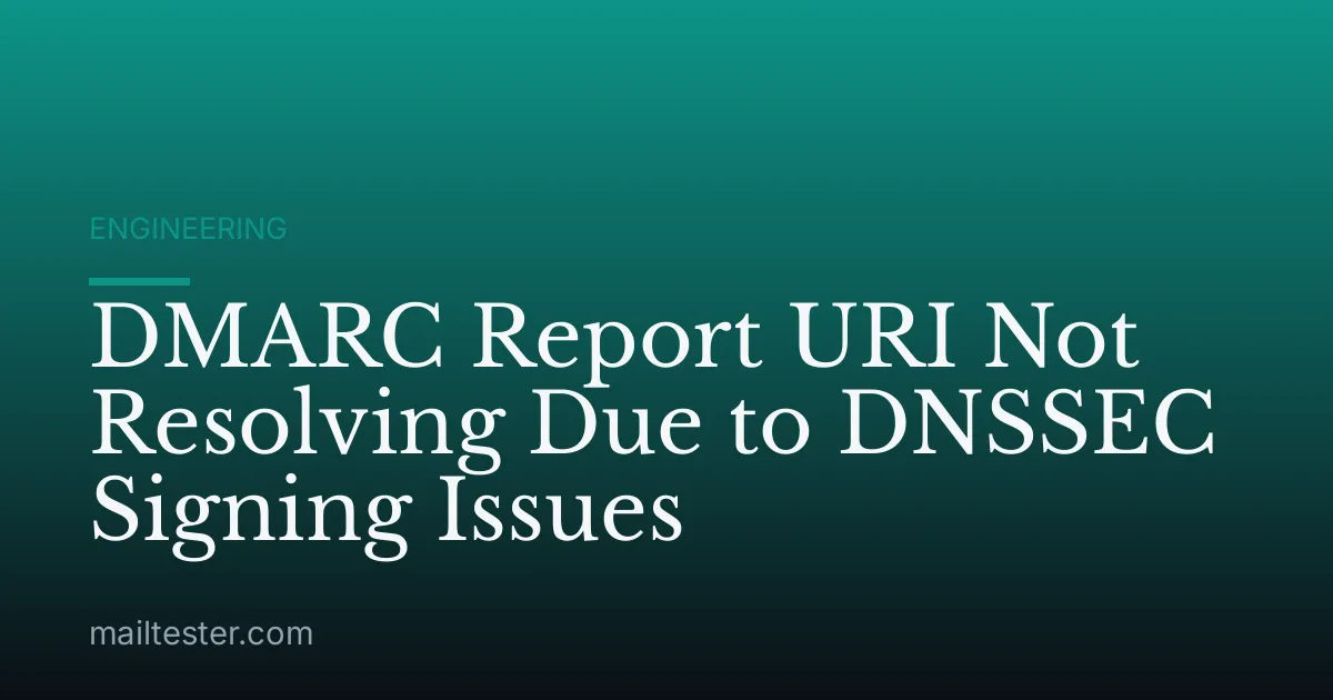 DMARC Report URI Not Resolving Due to DNSSEC Signing Issues