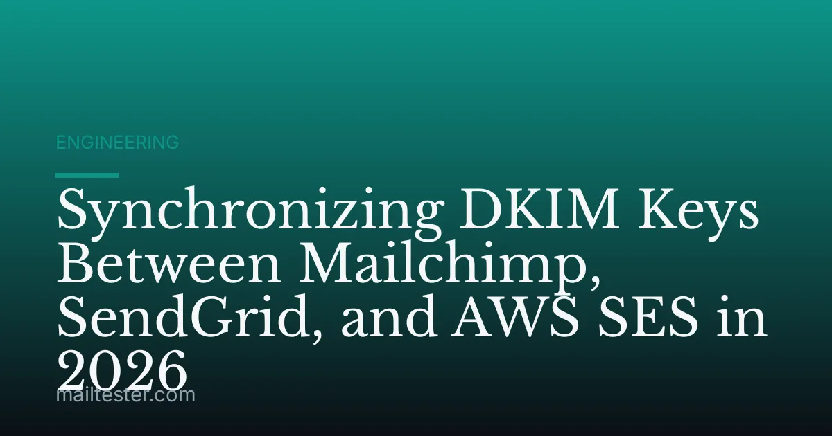 Synchronizing DKIM Keys Between Mailchimp, SendGrid, and AWS SES in 2026