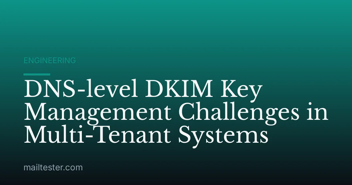 DNS-level DKIM Key Management Challenges in Multi-Tenant Systems