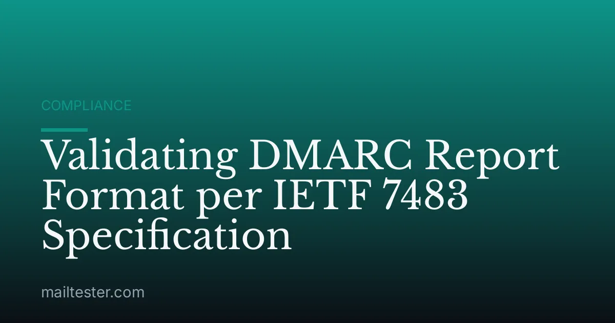 Validating DMARC Report Format per IETF 7483 Specification