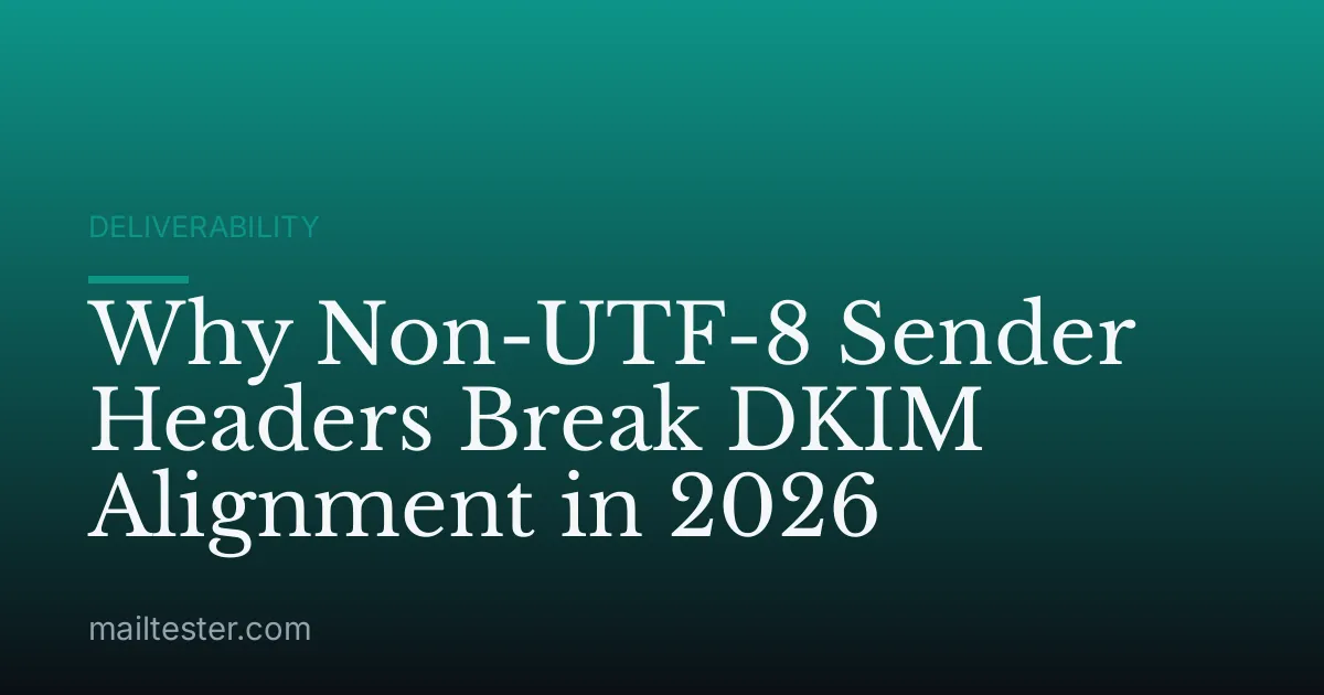 Why Non-UTF-8 Sender Headers Break DKIM Alignment in 2026