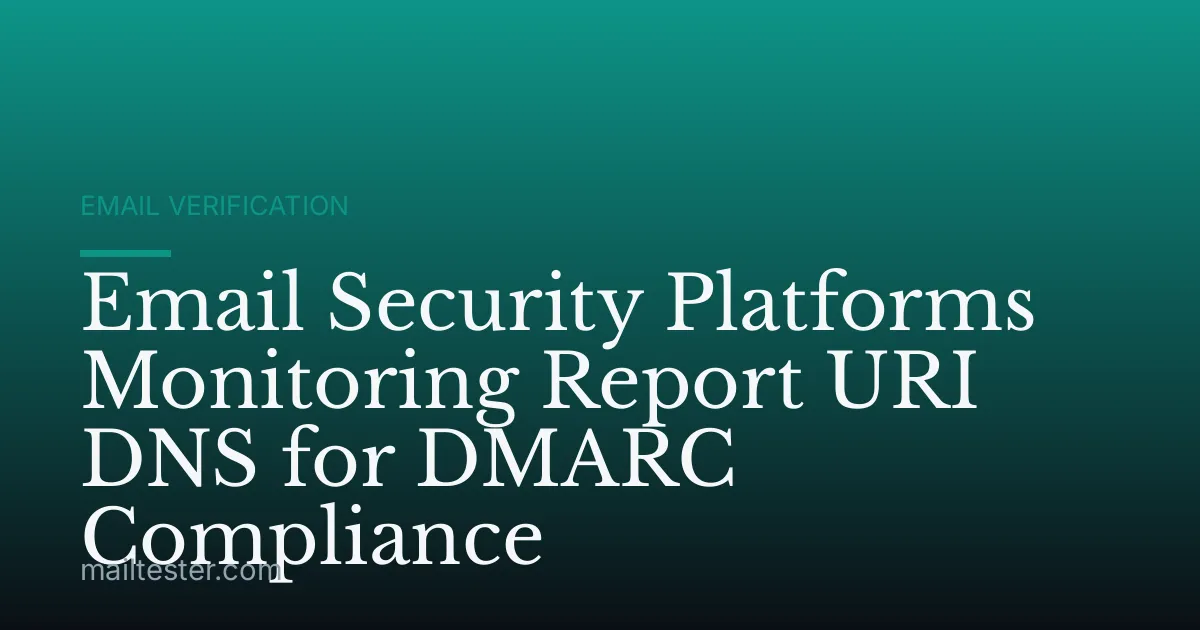 Email Security Platforms Monitoring Report URI DNS for DMARC Compliance