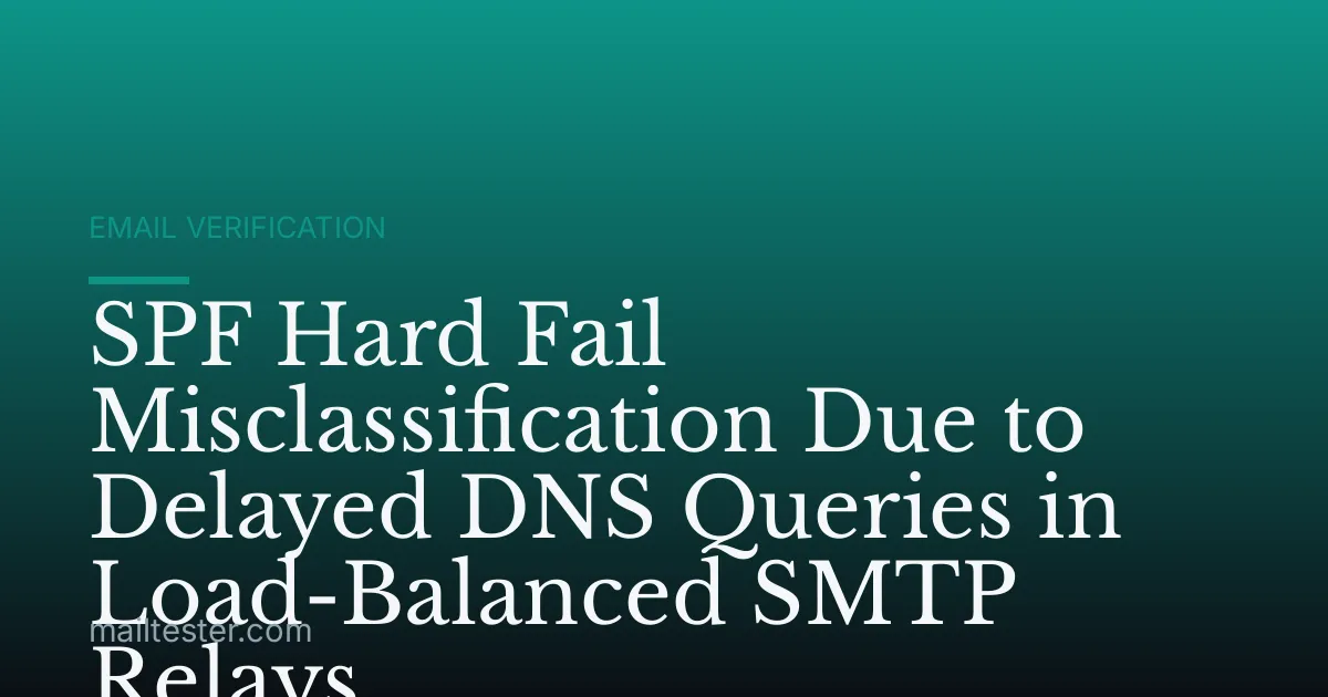 SPF Hard Fail Misclassification Due to Delayed DNS Queries in Load-Balanced SMTP Relays