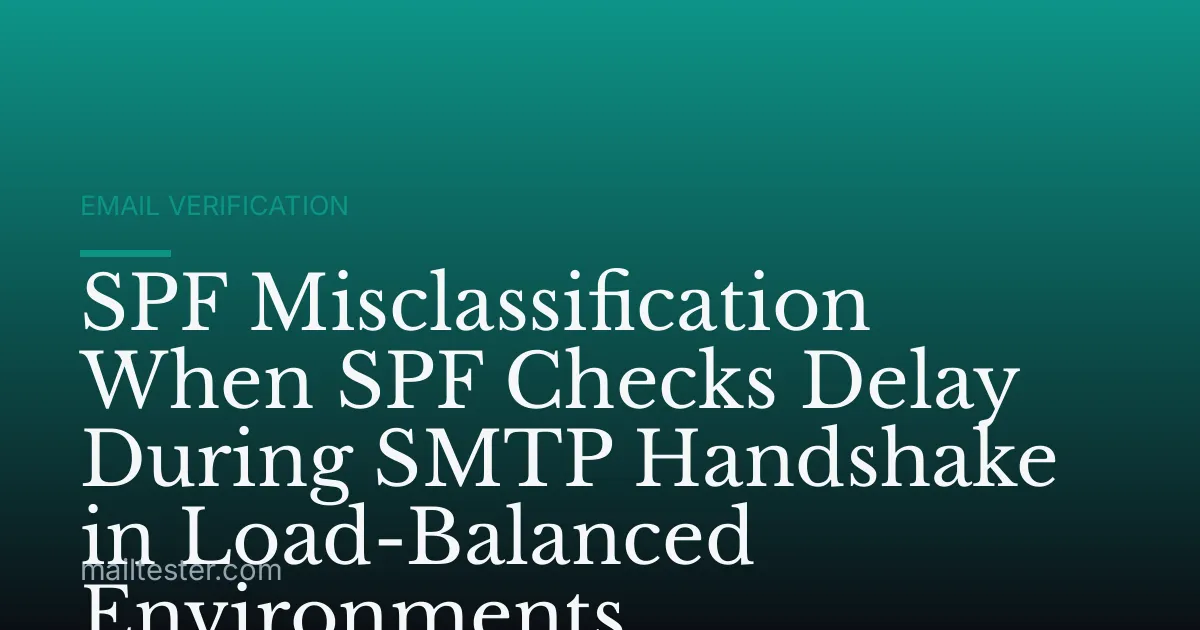SPF Misclassification When SPF Checks Delay During SMTP Handshake in Load-Balanced Environments