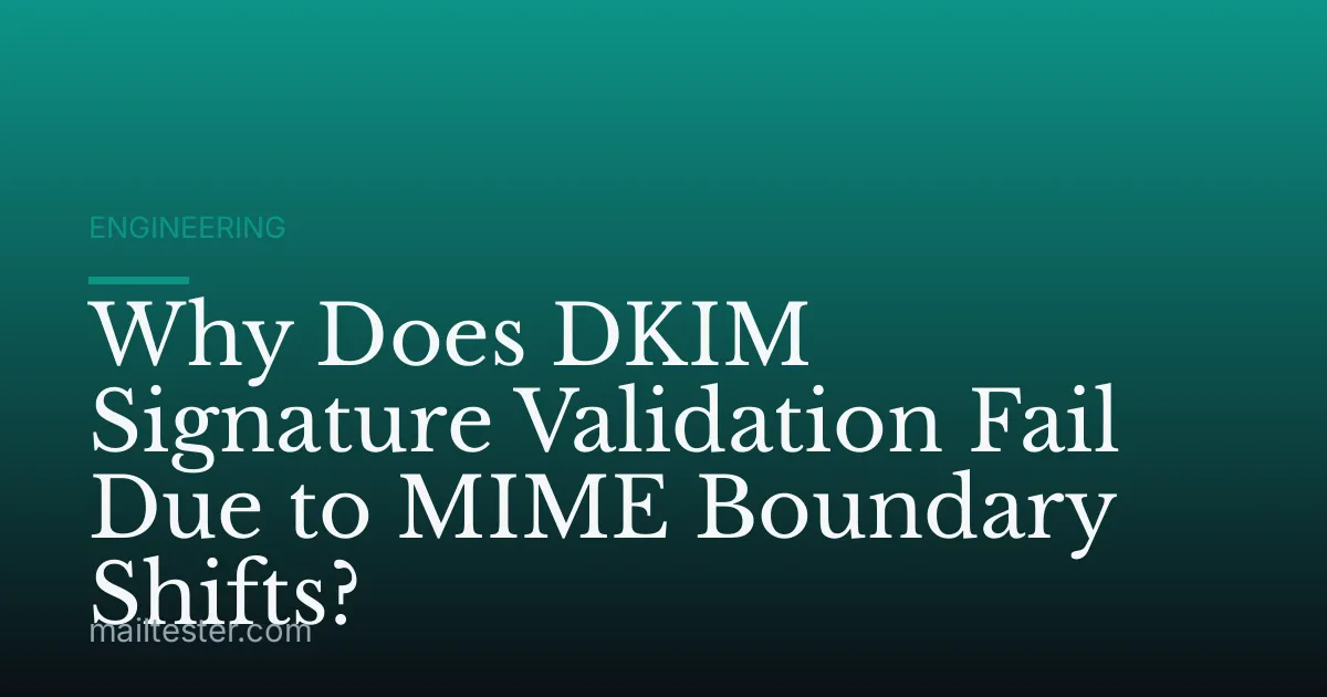 Why Does DKIM Signature Validation Fail Due to MIME Boundary Shifts?