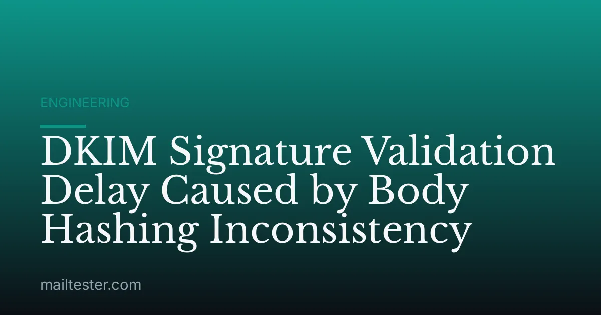 DKIM Signature Validation Delay Caused by Body Hashing Inconsistency