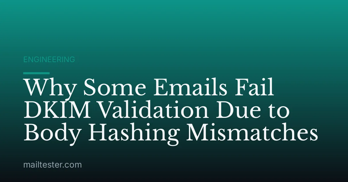 Why Some Emails Fail DKIM Validation Due to Body Hashing Mismatches