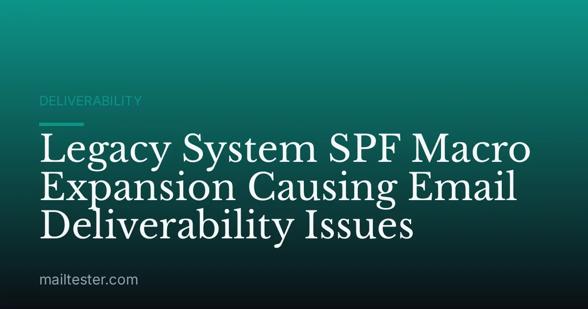 Legacy System SPF Macro Expansion Causing Email Deliverability Issues